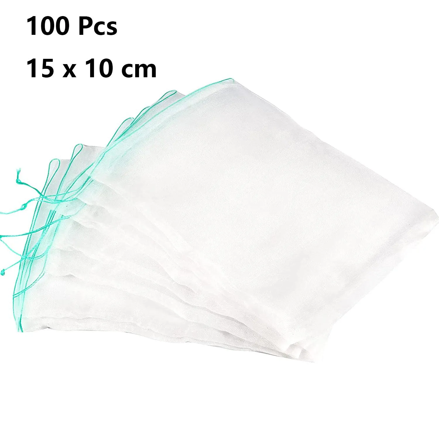 100Pcs Fruit Protection Nylon Mesh Net Bags with Drawstring-M