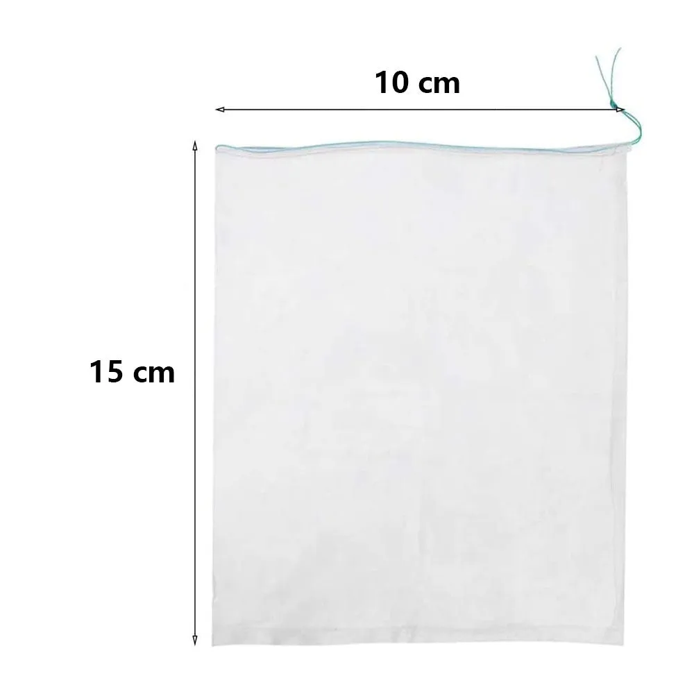 100Pcs Fruit Protection Nylon Mesh Net Bags with Drawstring-M