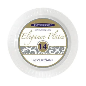 10.25" White Elegance Plates 14ct