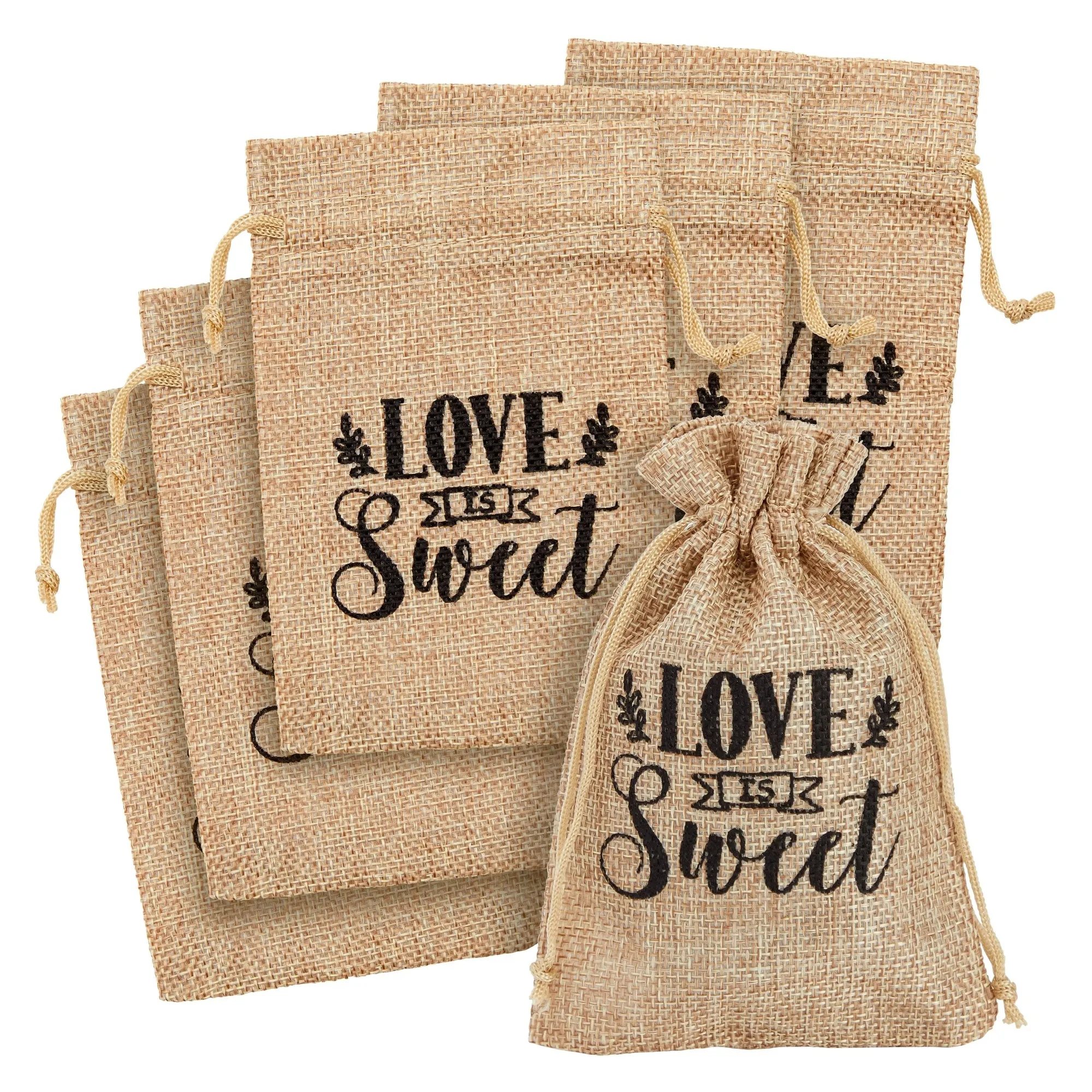 30-Pack Small Burlap Bags with Drawstring, 4x6-Inch Woven Jute Gift Bags for Party Favors, Jewelry, and Coffee