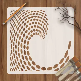 3d Circule Wave Pattern Flower Reusable Stencil For Canvas And Wall Painting.ID#227