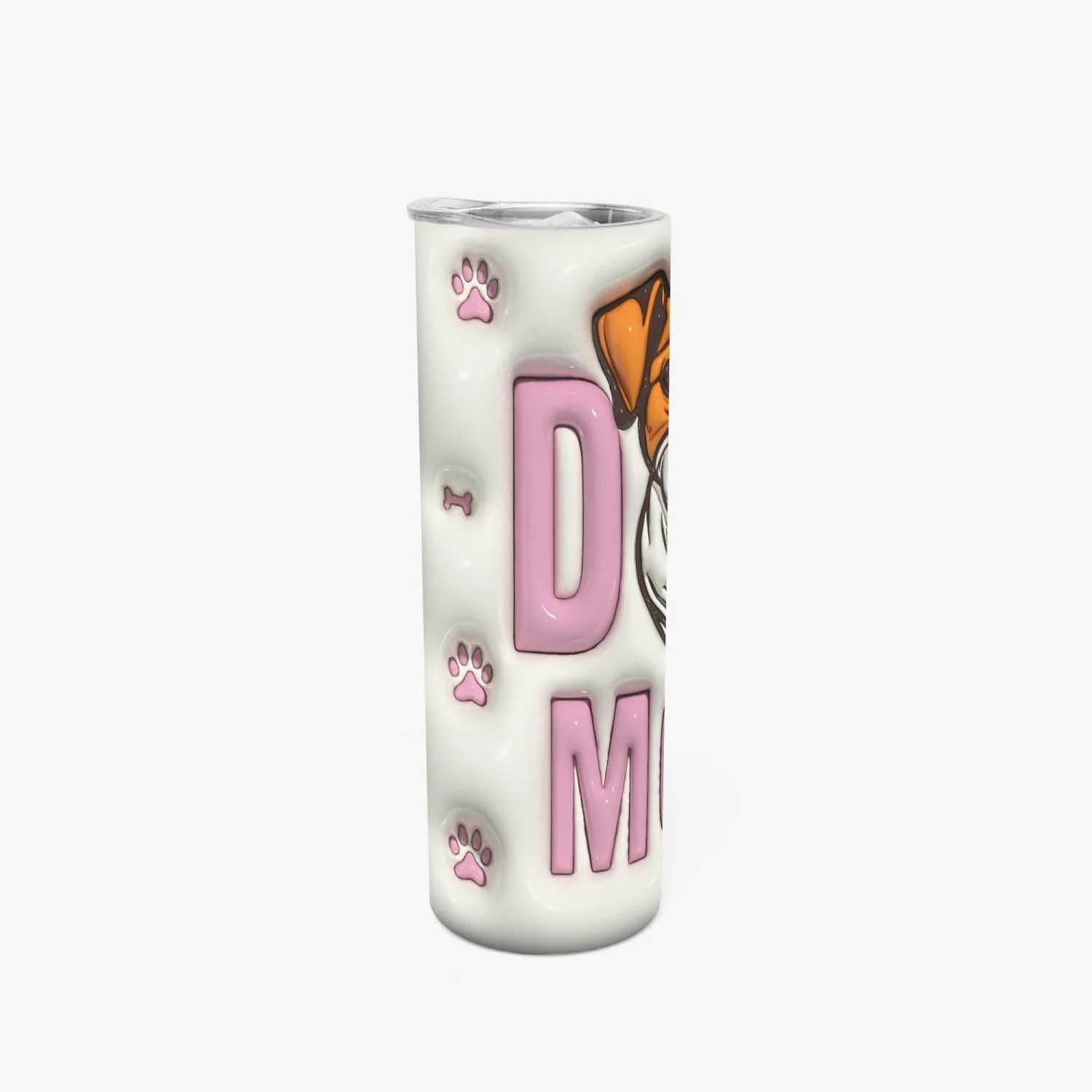 3D Dog Mom with Pup | Straight Skinny Tumbler