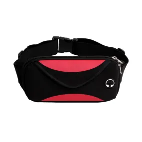 7-inch Unisex Exercises Waist Bag 183126-RED AND BLACK