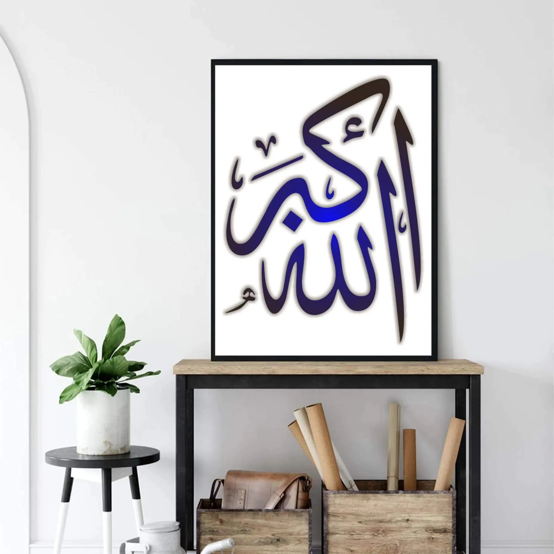 Allah Ho akber Calligraphy Islamic Reusable Stencil for Canvas and wall painting.ID#4081