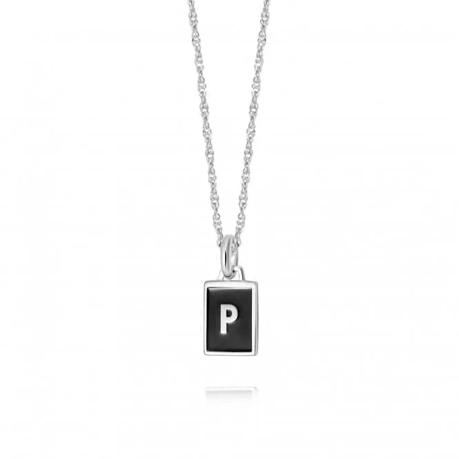 Alphabet Initial Recycled Sterling Silver P Necklace BETP_SLV