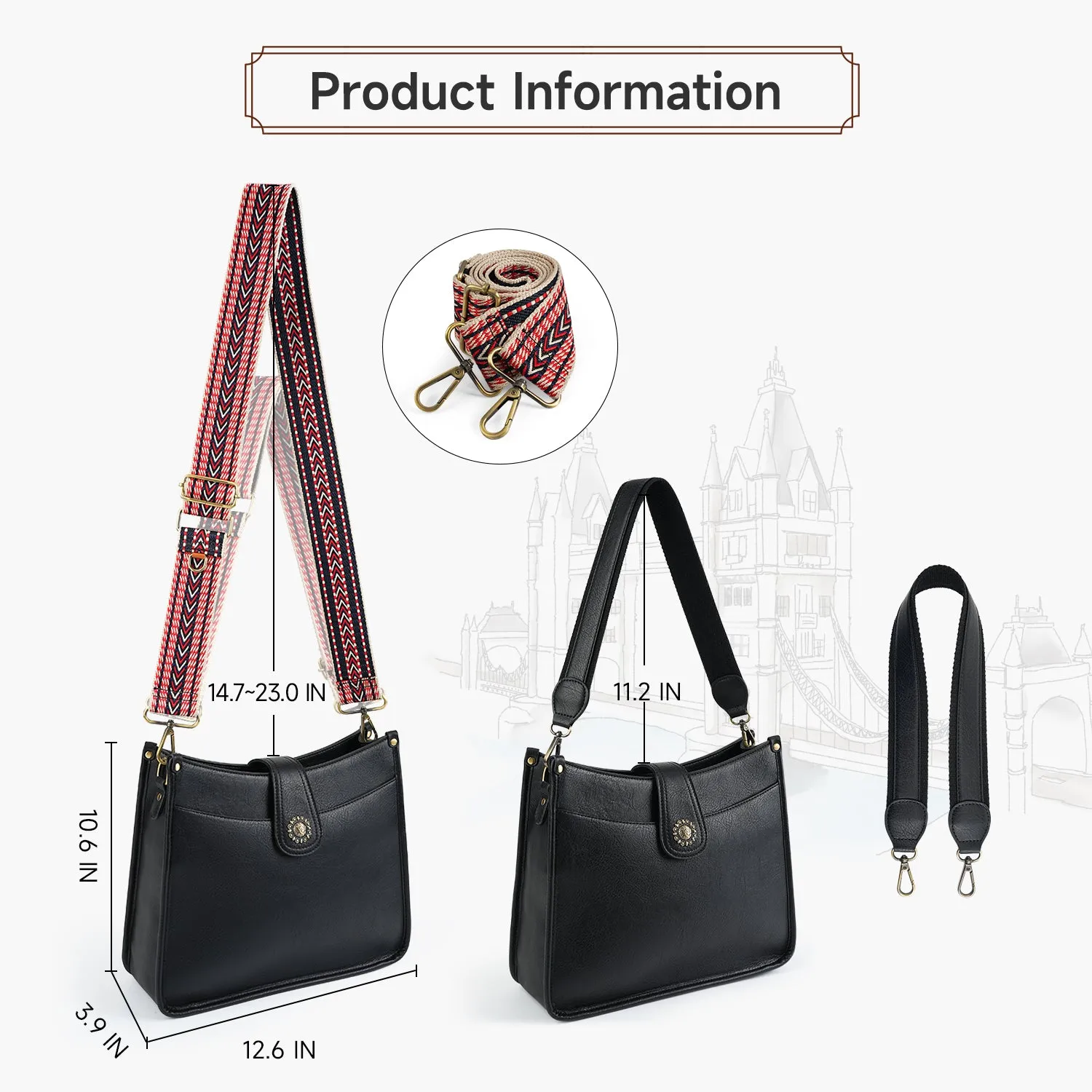 APHISON Crossbody Bags for Women Trendy Vegan Leather Hobo Handbags Shoulder Bag Purses for Women with 2 Adjustable Straps