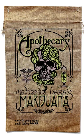 APOTHECARY MEDICAL MARIJUANA BURLAP BAG