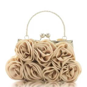 Beige Flower Clutch