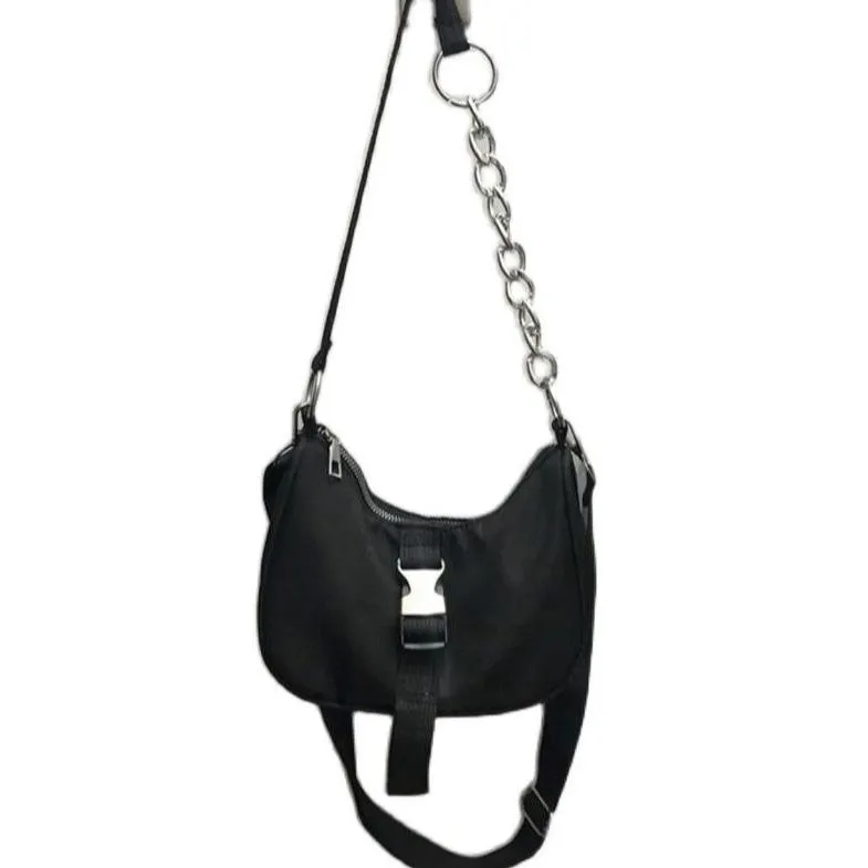 Black Nylon Egirl Outfit Tote Shoulder Bag