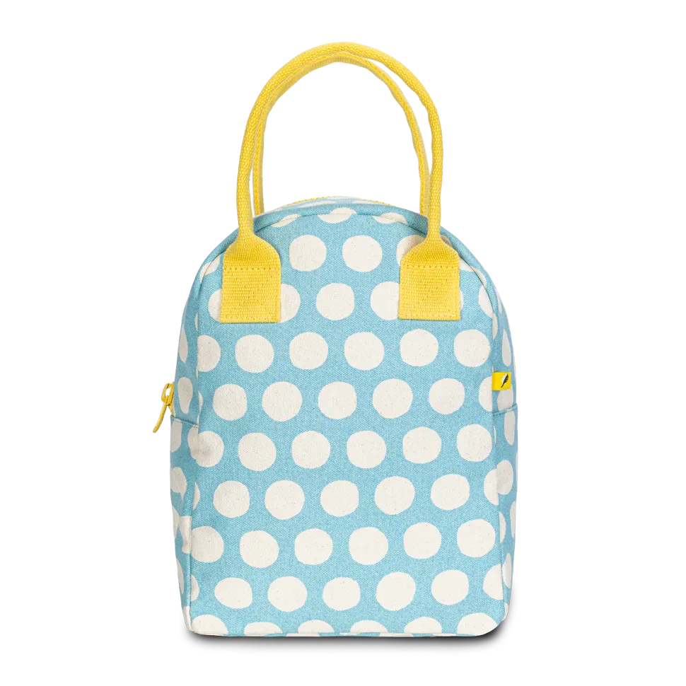 Blue Dots Zippered Lunch Bag