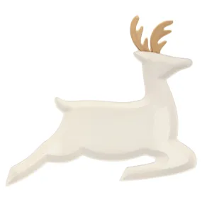 Ceramic Reindeer Plates (Set of 2)