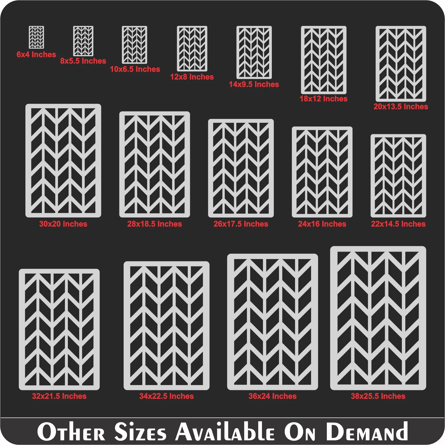 Chevron Pattern Reusable Stencil For Canvas And Wall Painting.ID#212F