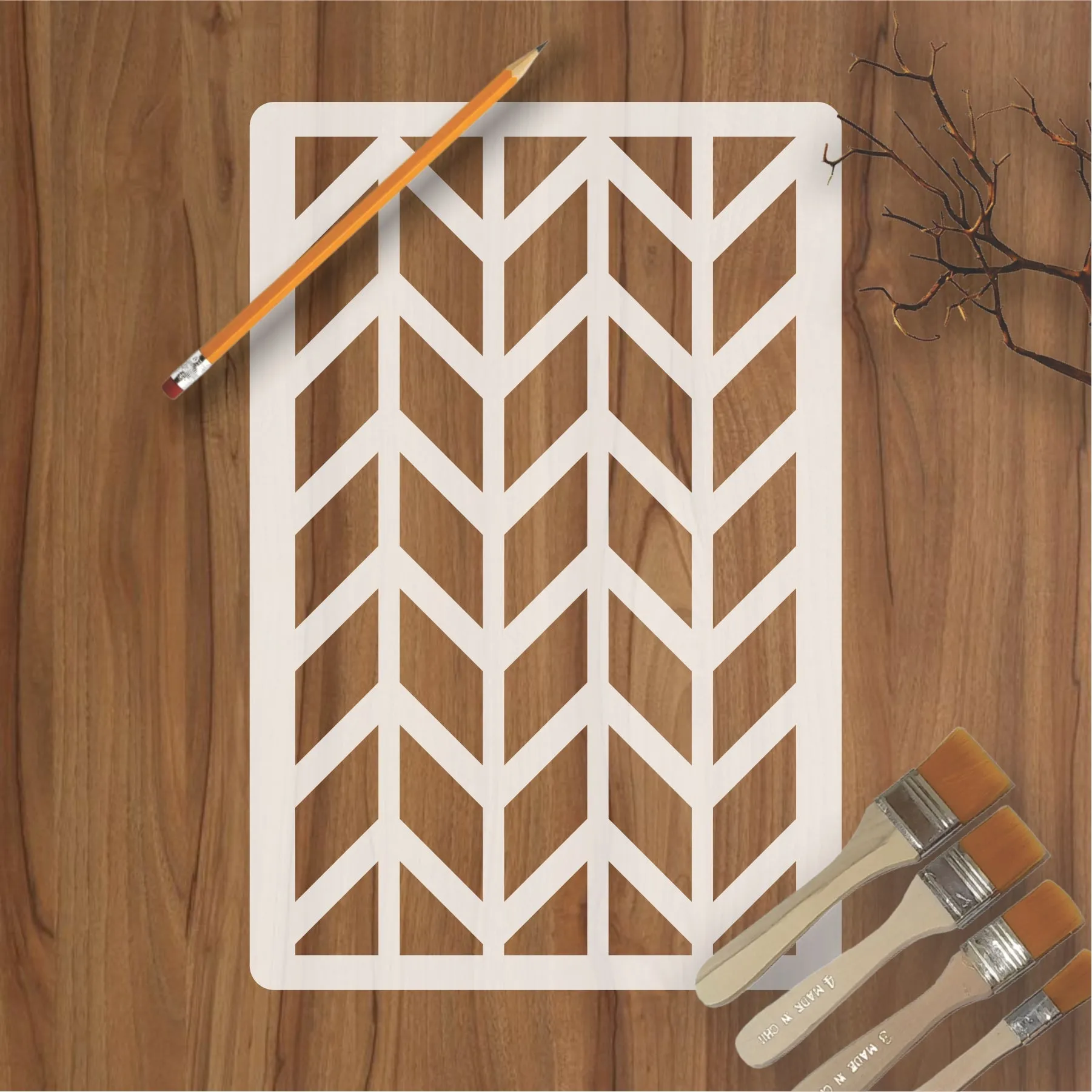 Chevron Pattern Reusable Stencil For Canvas And Wall Painting.ID#212F