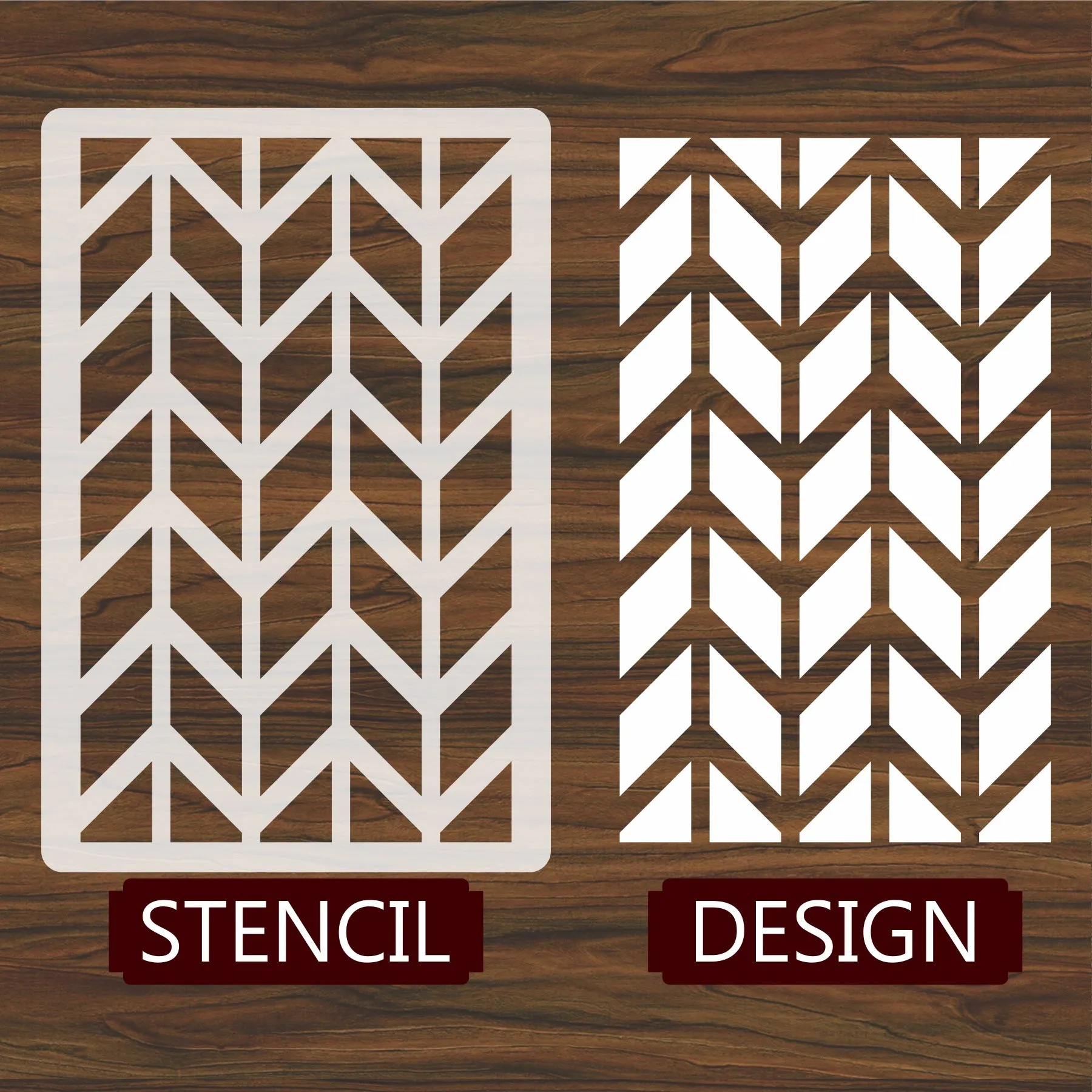 Chevron Pattern Reusable Stencil For Canvas And Wall Painting.ID#212F