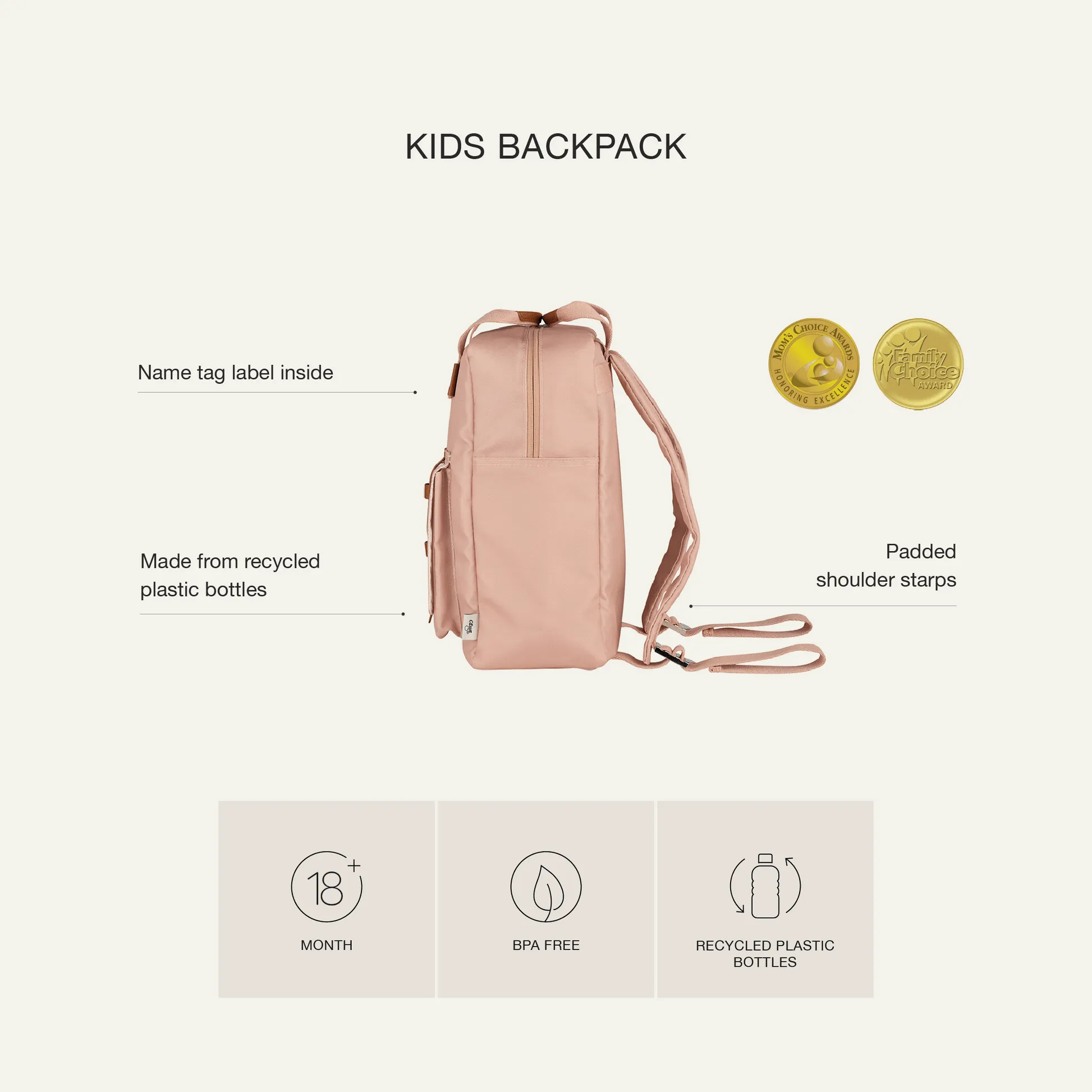 Citron Kids Backpack - Unicorn Blush Pink