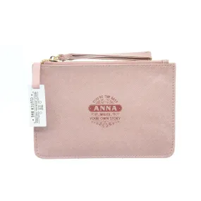 Clutch Bag With Handle & Embossed Text "Anna"