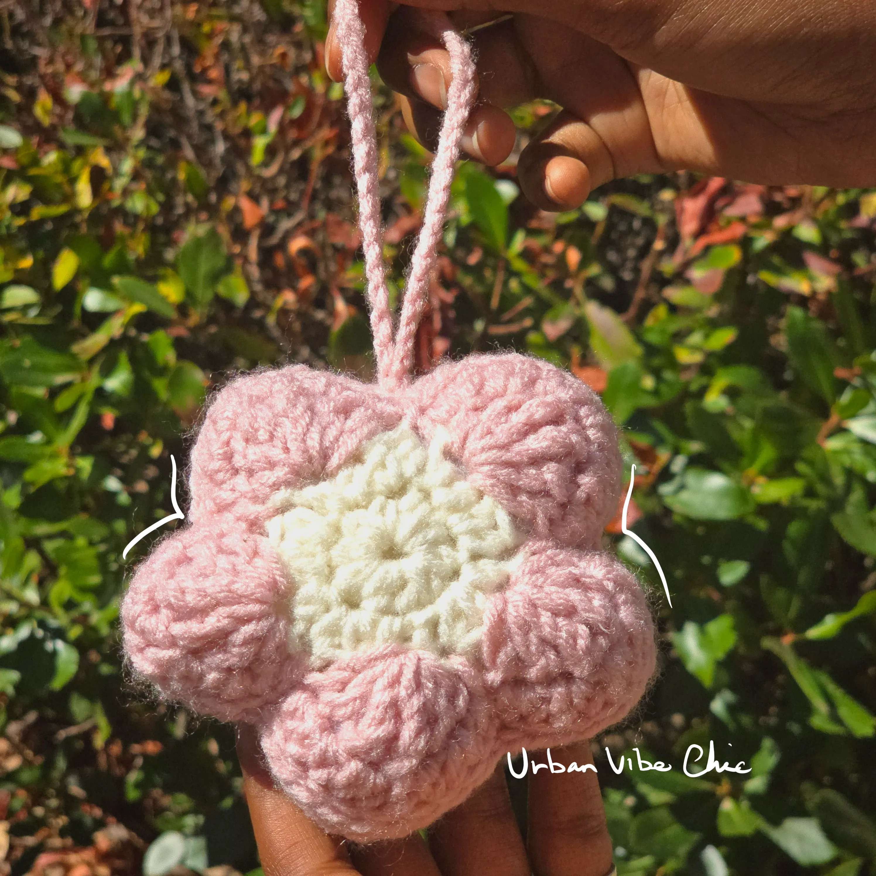 Crochet Flower Keychain | Crochet Bag Charm