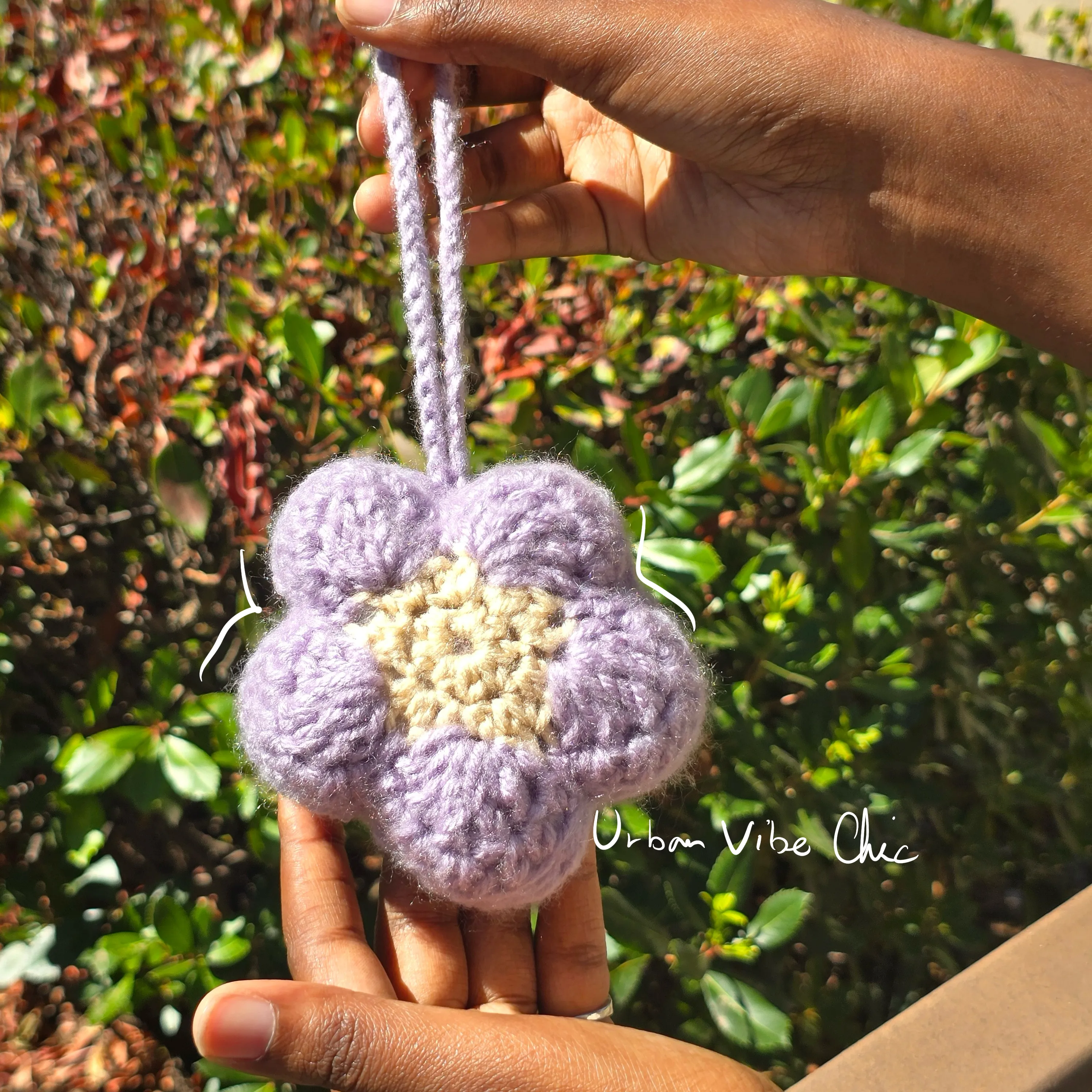 Crochet Flower Keychain | Crochet Bag Charm