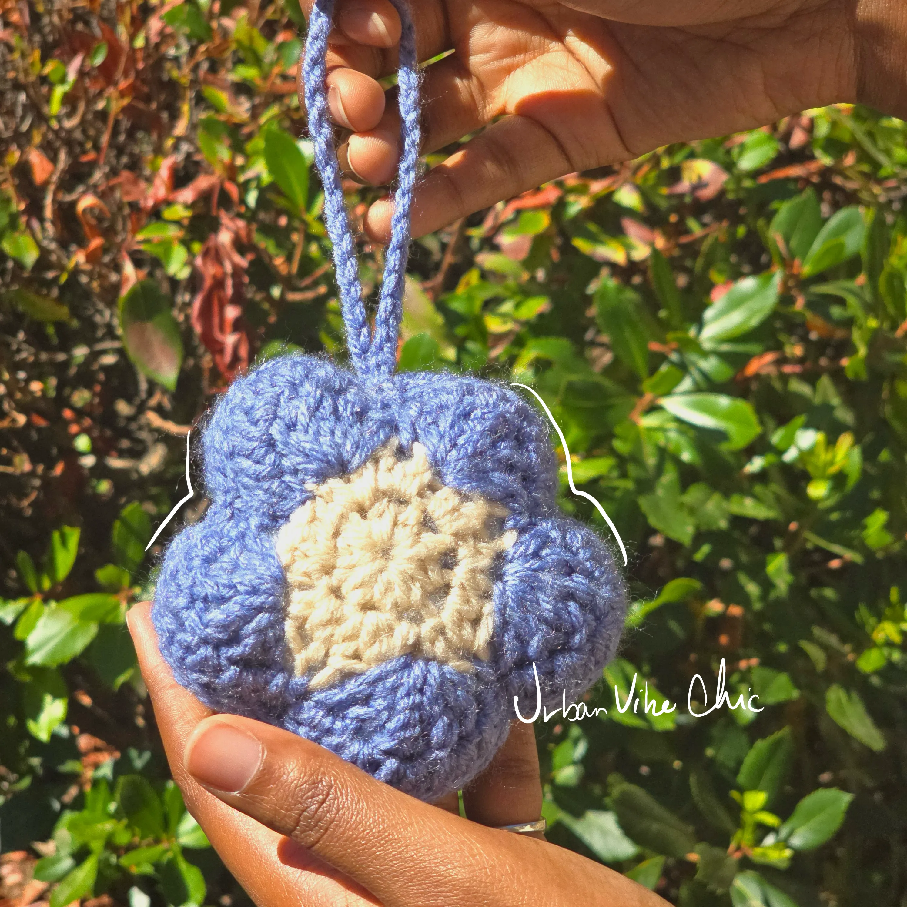 Crochet Flower Keychain | Crochet Bag Charm