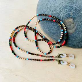 Dainty Colorful Seed Bead Glasses Chain, Hippie Boho Beaded Lanyard Plus Size, Teacher Lanyard, Airpod Chain, Eyeglass Strap,Face Mask Chain