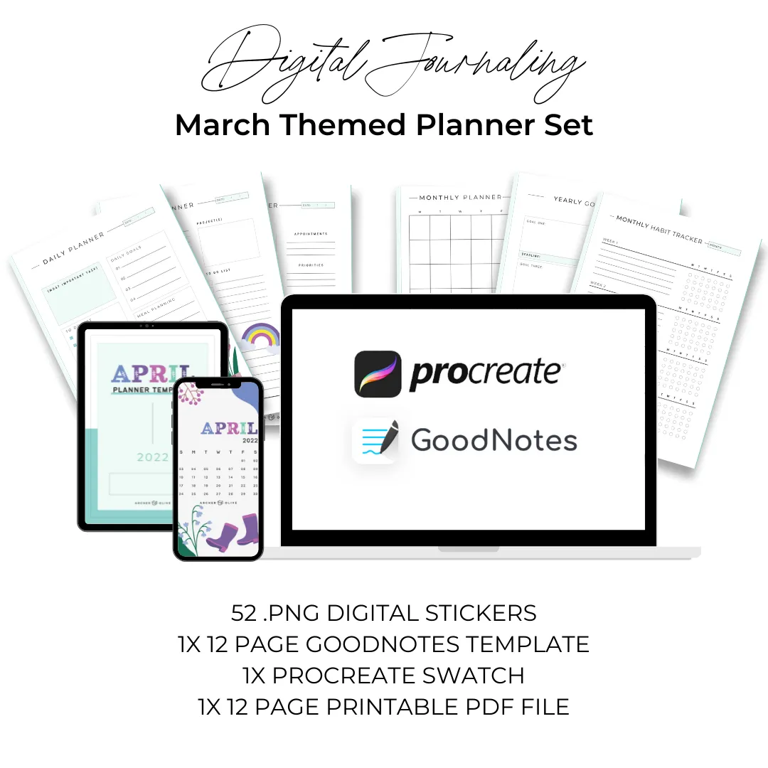 Digital Planning - April 2022 Theme Box (GoodNotes and PDF)