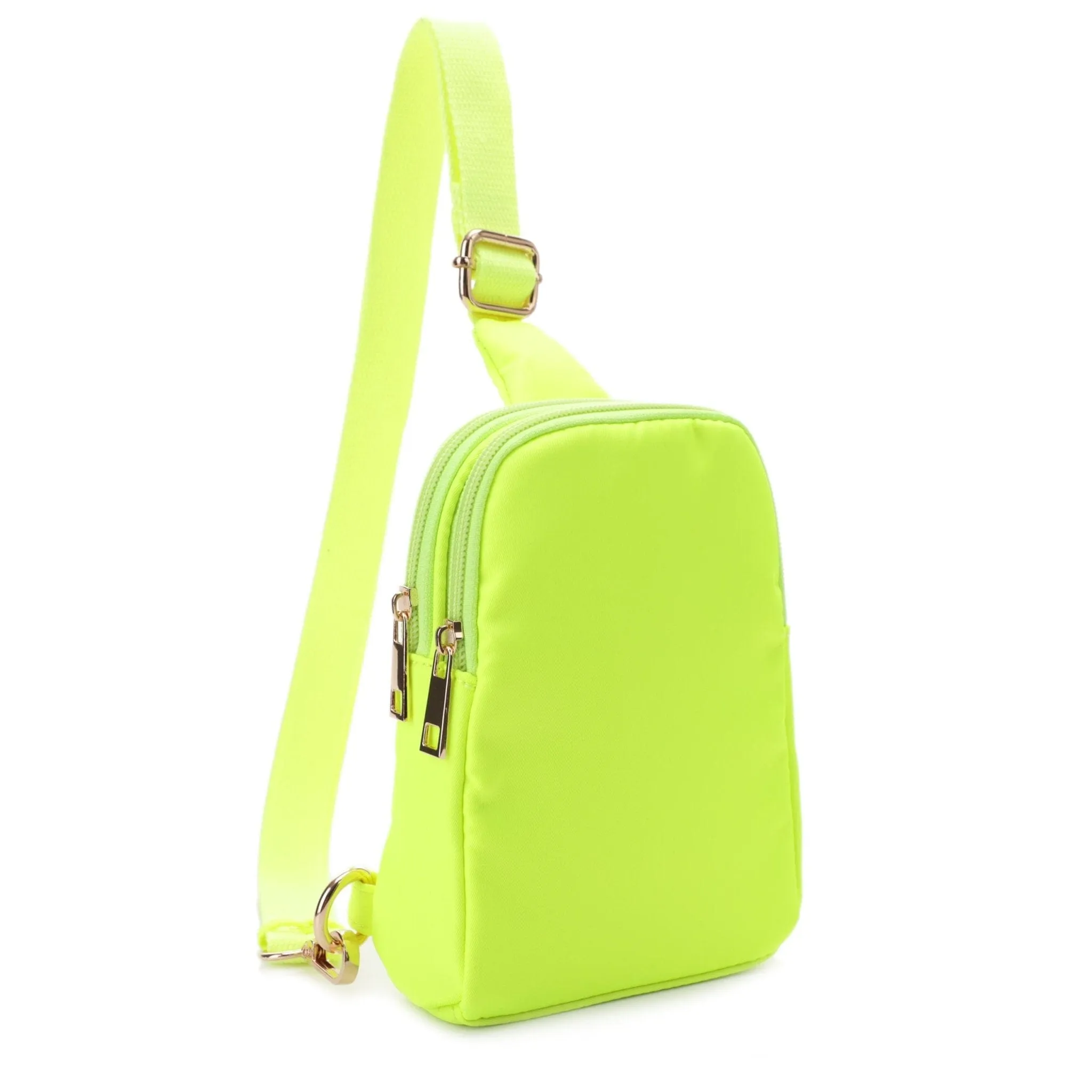 DJ15042N Britney Nylon Double Zipper Mini Sling Bag