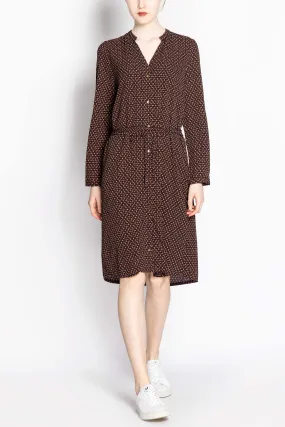 Dot Print Tie-waist Dress