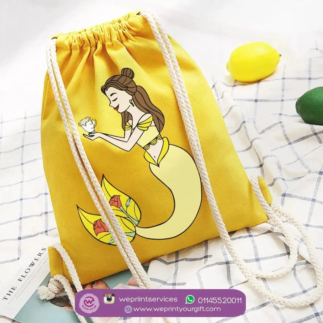 Drawstring Bag - beauty and the beast