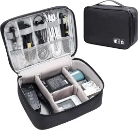 Electronics Accessories Organizer/Travel Gadget Bag For Cables, Plug And More (Black)