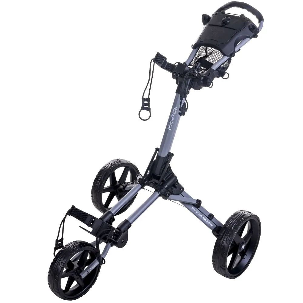 Fastfold Square 3-Wheel Push Trolley - Grey/Black