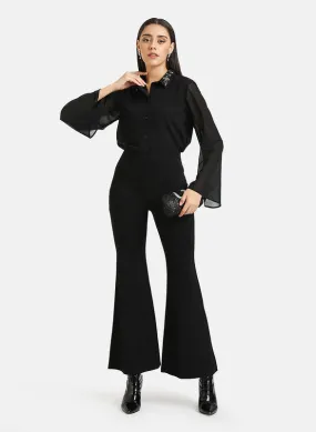 Flared Trousers With Elaticated Waist