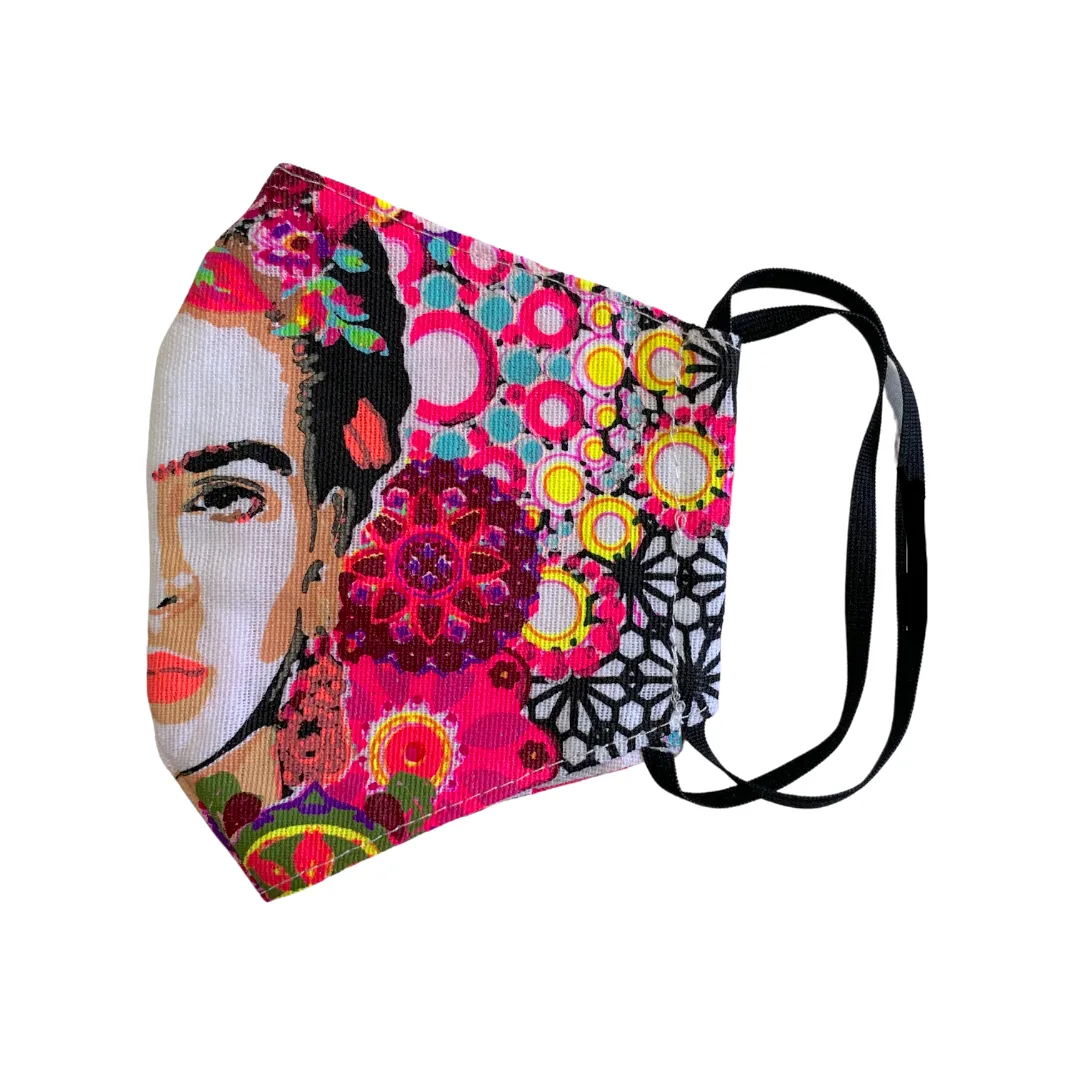 Frida Kahlo Face Mask with Filter Pocket