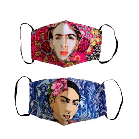 Frida Kahlo Face Mask with Filter Pocket