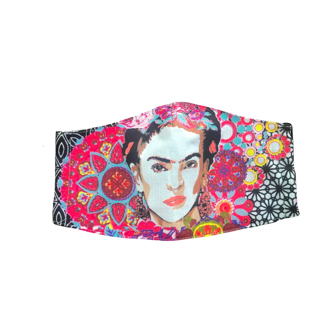 Frida Kahlo Face Mask with Filter Pocket