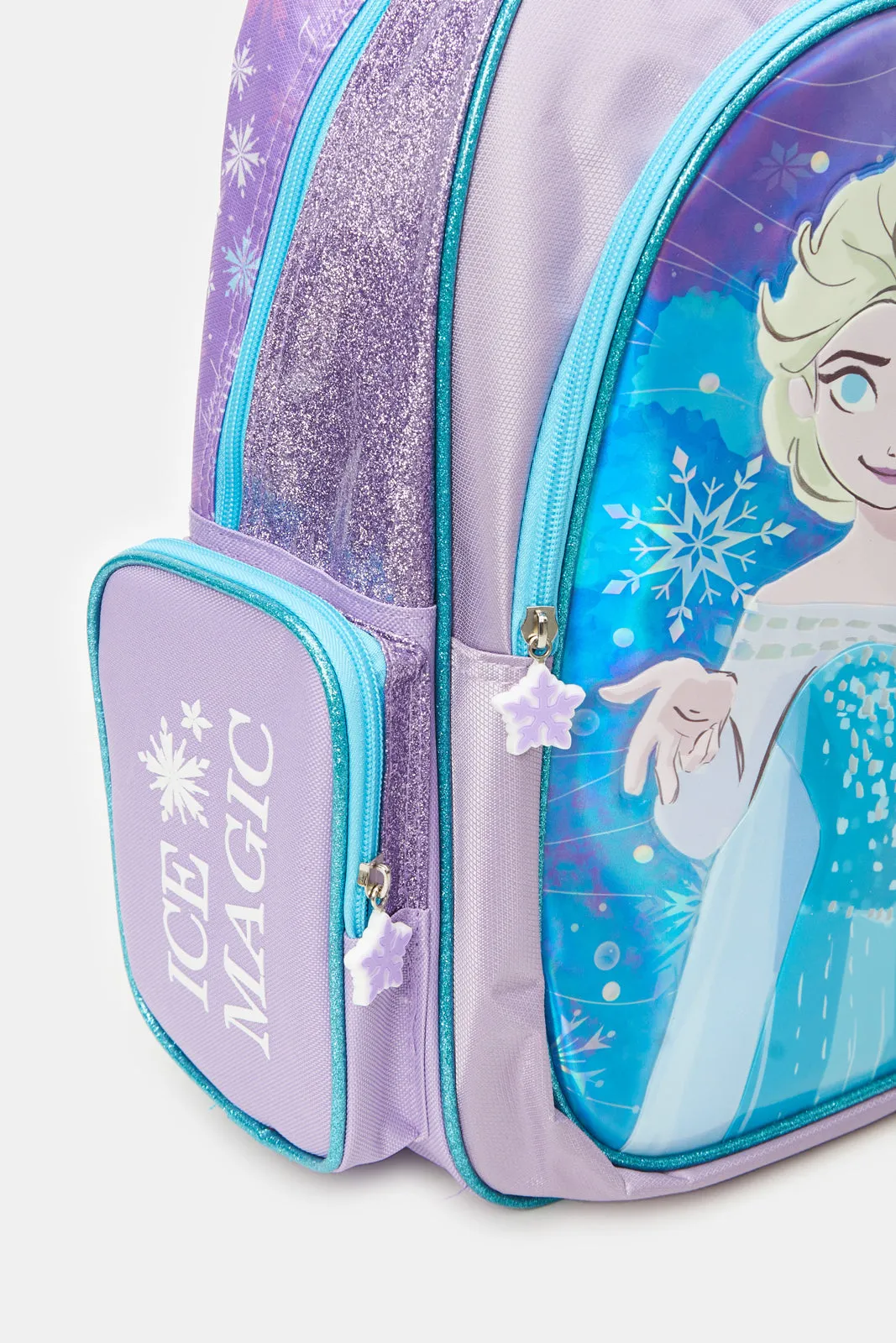 Girls Blue And Purple Frozen Backpack (16 Inch)