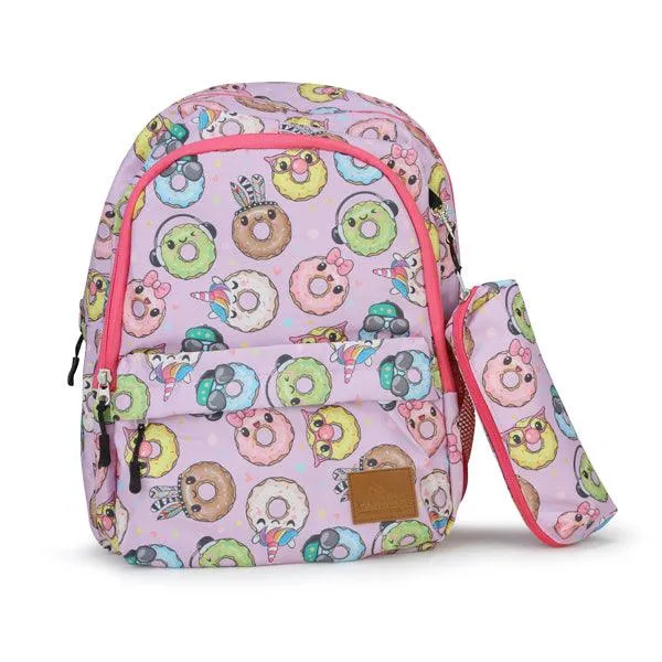 GIRLS PINK PRINTED BACKPACK SET