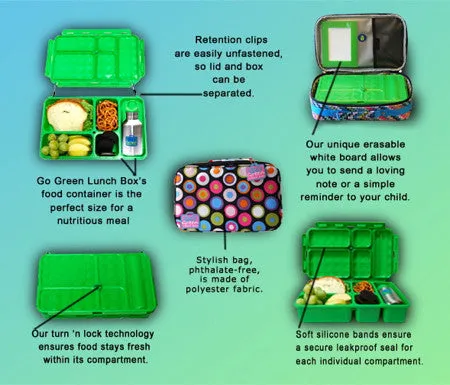 Go Green Lunch Box - Cars with Blue Box