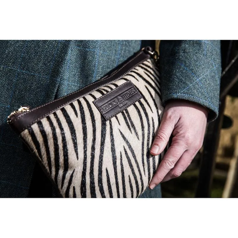 Hicks & Hides Zebra Ladies Clutch Bag