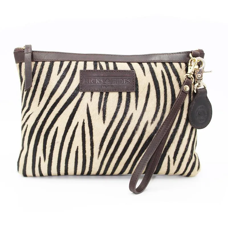 Hicks & Hides Zebra Ladies Clutch Bag