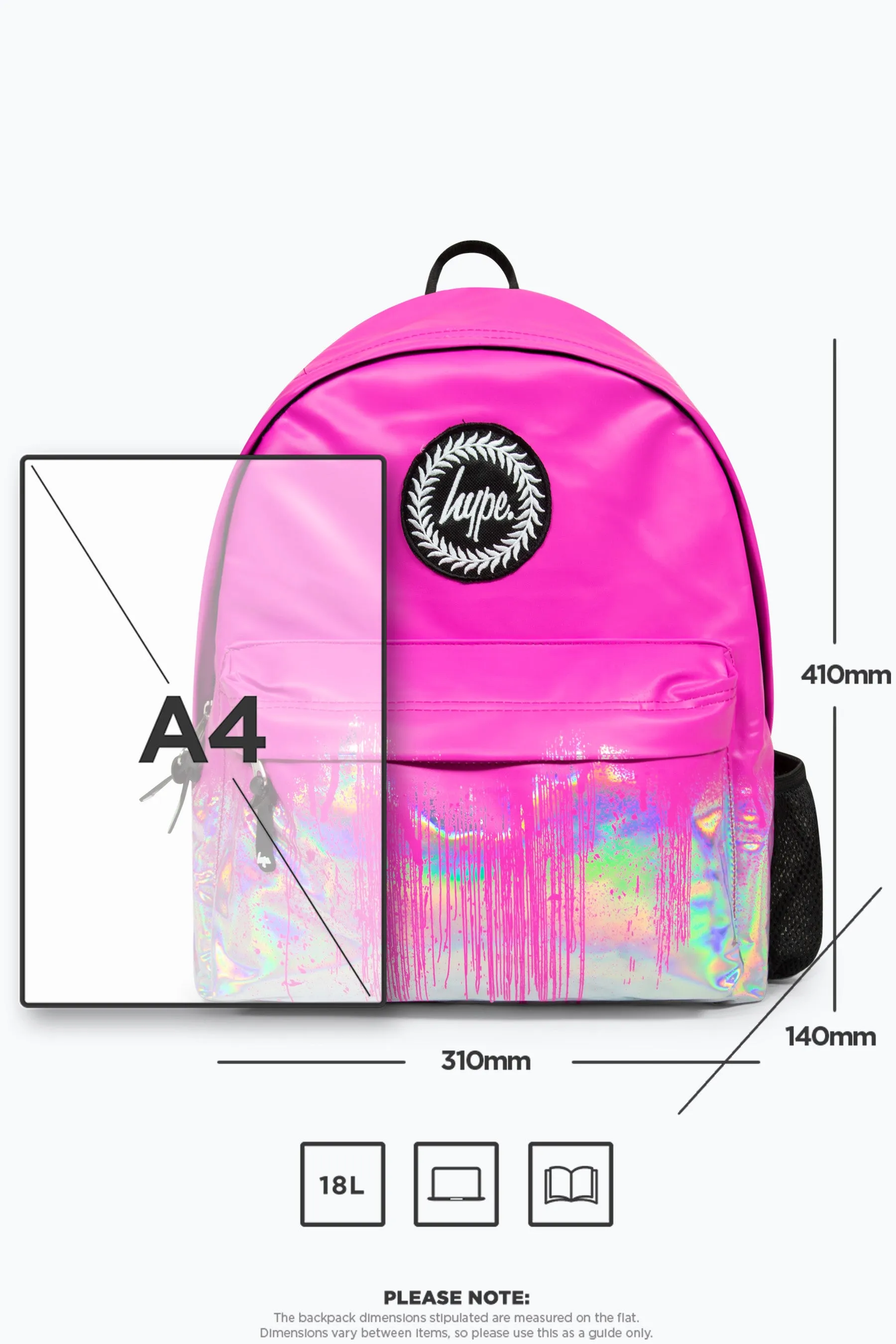 Hype Girls Iconic Holo Drips Pink Backpack