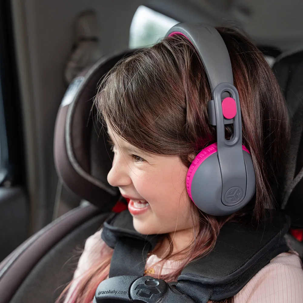 JLab Jbuddies Studio 2 Over-Ear Wireless   Wired Kids Headphone - Grey & Pink | IEUHBKSTU2RGRYPNK122