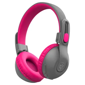 JLab Jbuddies Studio 2 Over-Ear Wireless   Wired Kids Headphone - Grey & Pink | IEUHBKSTU2RGRYPNK122