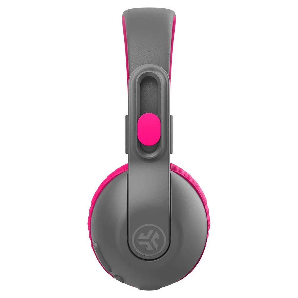 JLab Jbuddies Studio 2 Over-Ear Wireless   Wired Kids Headphone - Grey & Pink | IEUHBKSTU2RGRYPNK122