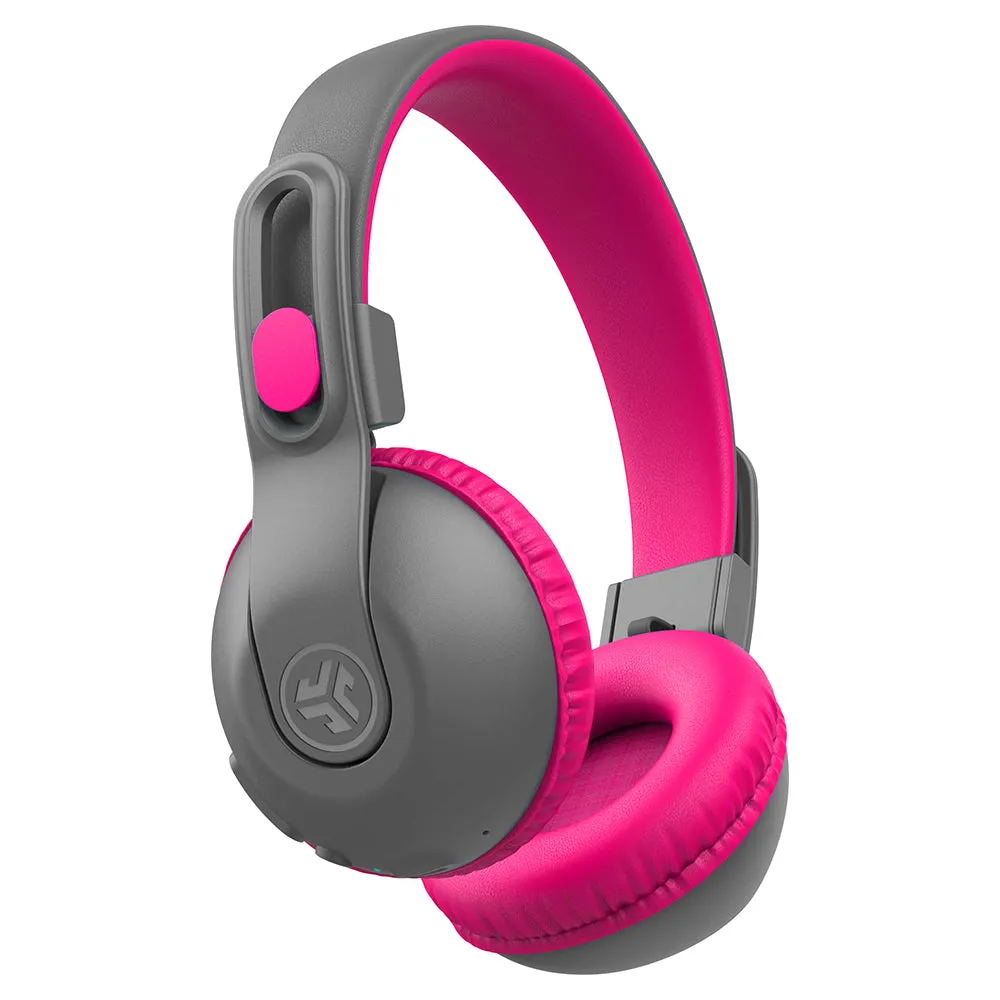 JLab Jbuddies Studio 2 Over-Ear Wireless   Wired Kids Headphone - Grey & Pink | IEUHBKSTU2RGRYPNK122