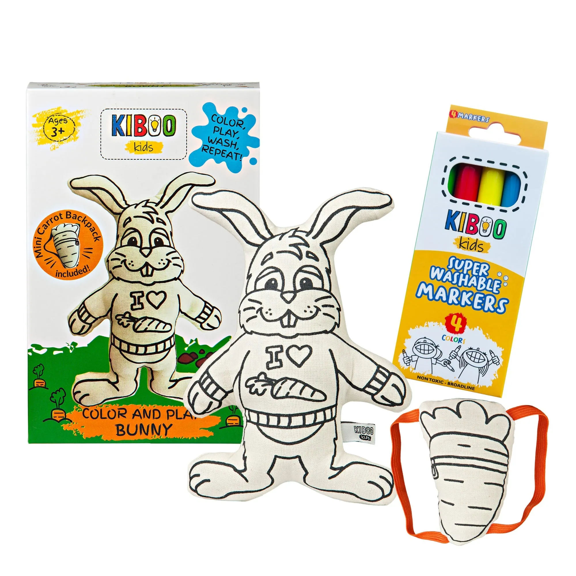 Kiboo Kids Bunny With Carrot Backpack For Coloring And Play