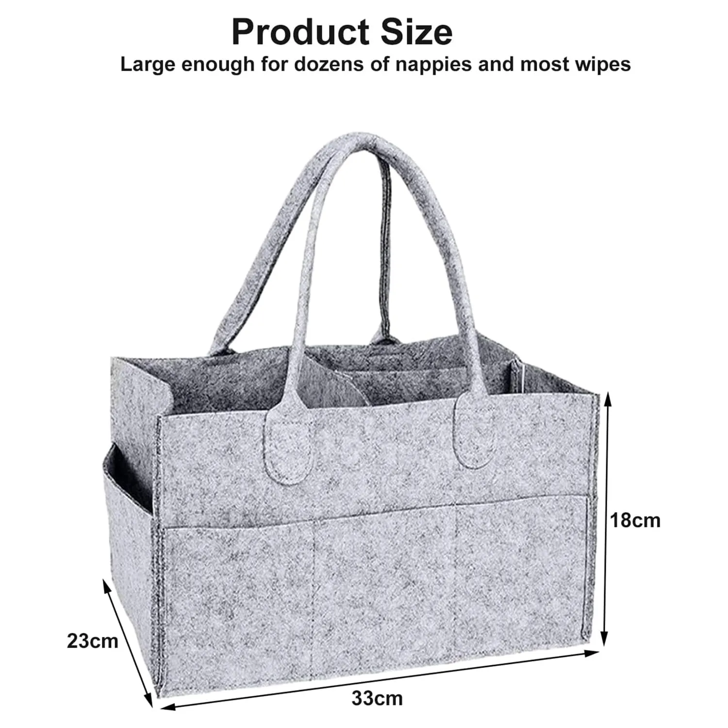 Kuber Industries Diaper Caddy Bag For Travel|Baby Bag For smart mothers|Nursery Storage Foldable Organizer (Grey) (Pack Of 2)