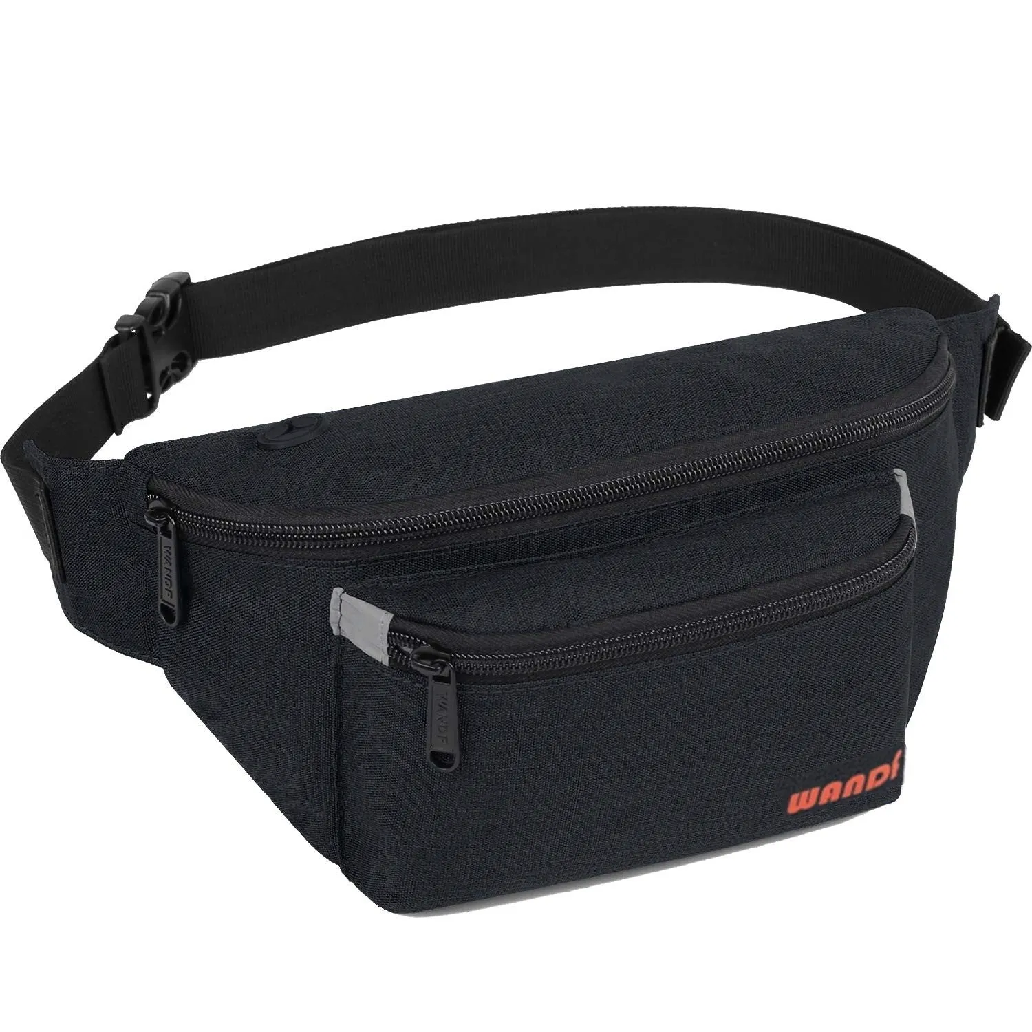 Large Fashion Hiking Waist Fanny Bag Pack Black- WF202