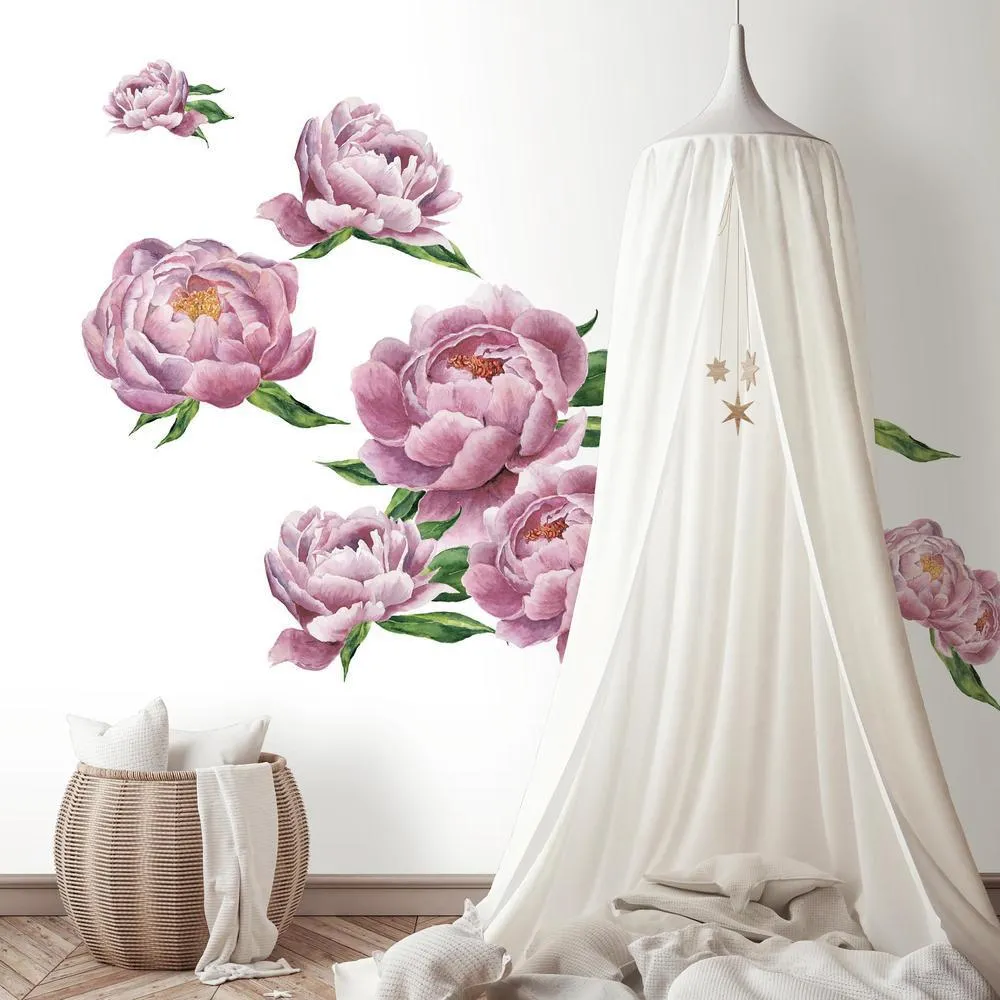 Large Peony Peel and Stick Giant Wall Decals