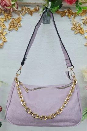 Leather Crescent Chain Bag