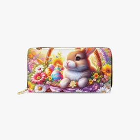 Long Type Zipper Purse, Easter Rabbit, awd-617